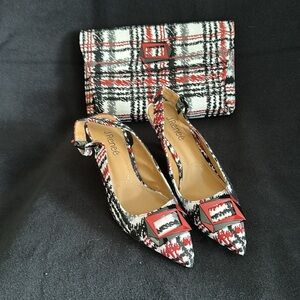 Plaid Heels and Clutch Set